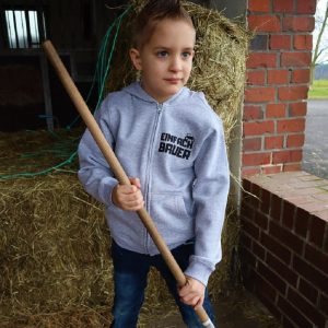 Der Einfach Bauer Kinder Zipper in grau schwarz